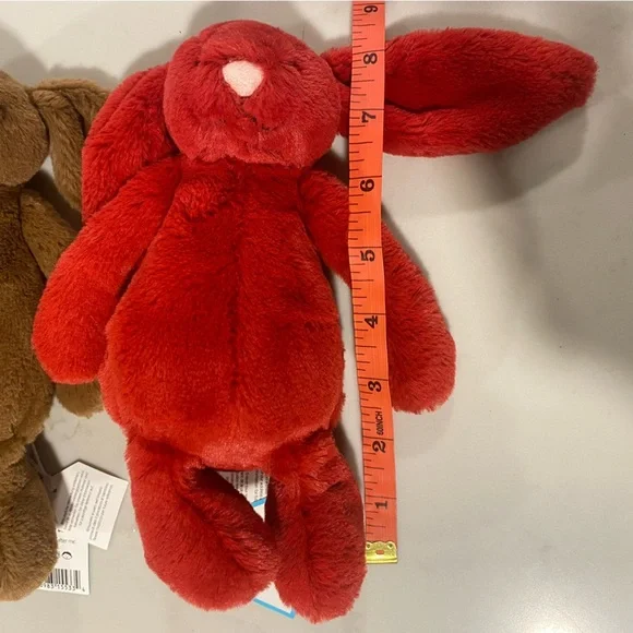 NWT Retired Jellycat Bashful Bunny Holiday Trio - cranberry, nutmeg, and ivy - Picture 11 of 11